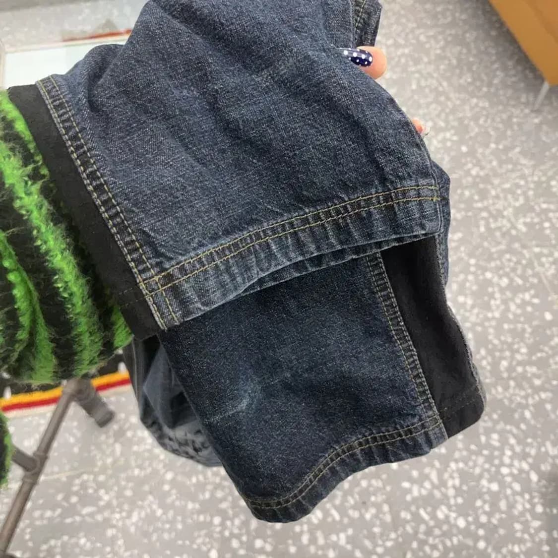 MLB 벨벳라인 스트릿 힙합 레터링 데님팬츠 31인치 C08548 상품이미지7