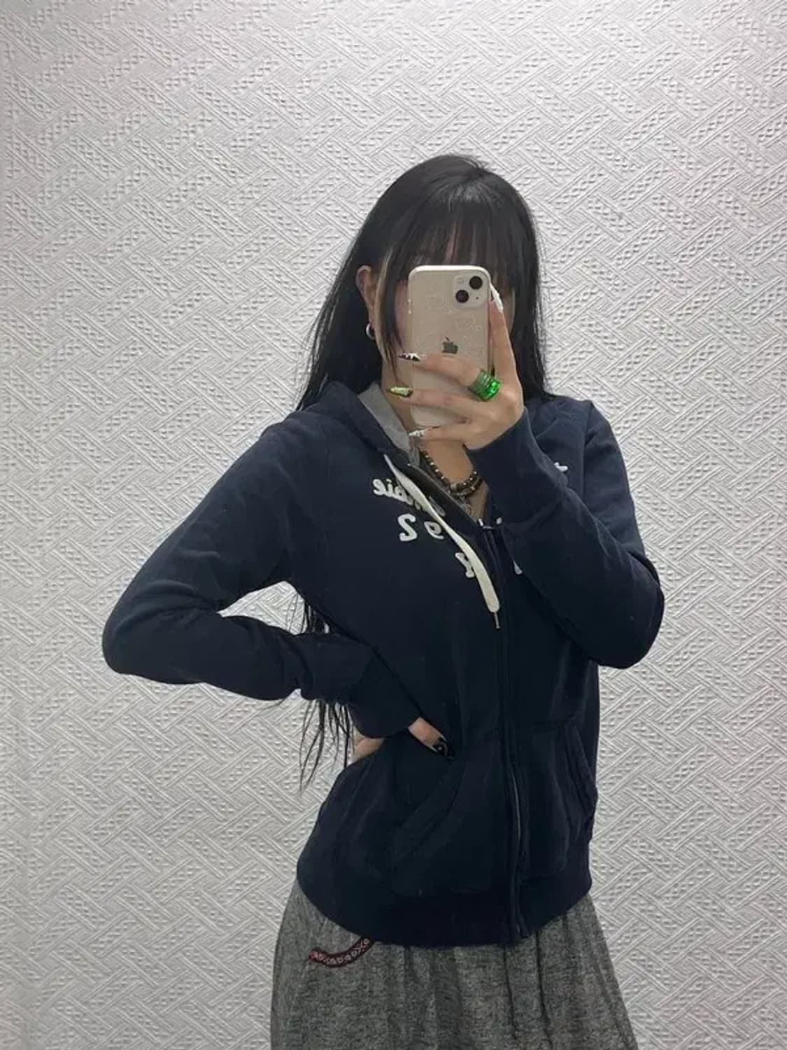 아베크롬비 올드스쿨 00's 슬립핏 약기모 후드집업 L C08535 상품이미지1