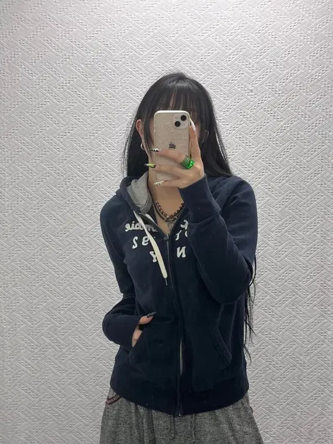 아베크롬비 올드스쿨 00's 슬립핏 약기모 후드집업 L C08535 상품이미지2