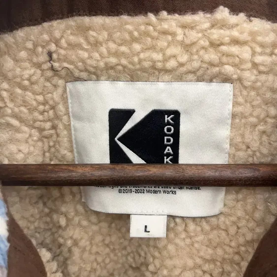 코닥 빈티지 컨트리 체크 울 모직 자켓 L C08560 상품이미지5