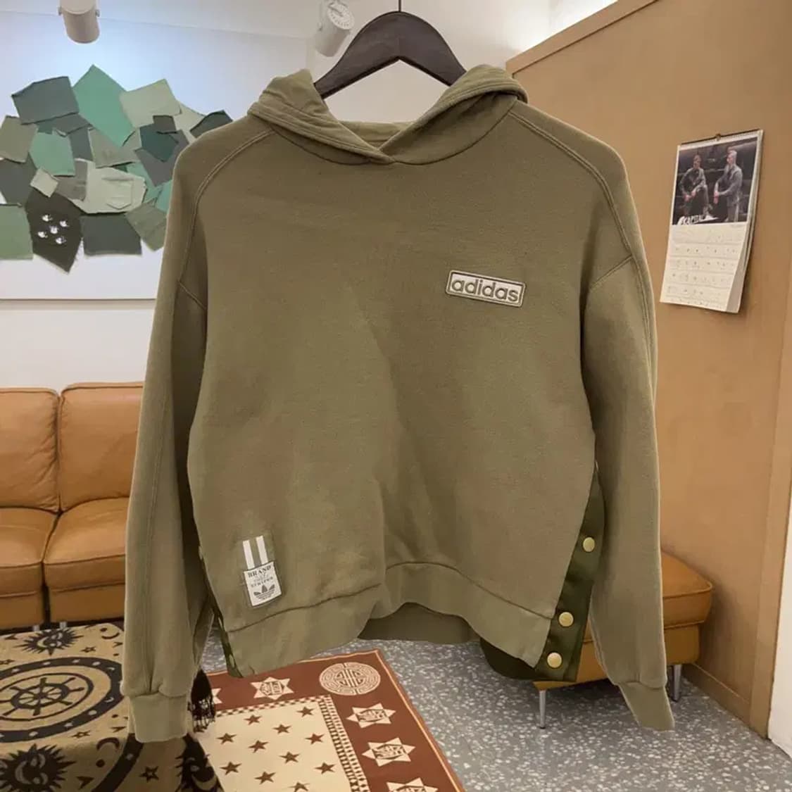 아디다스 아디브레이크 스트릿힙합 올리브카키 후드티 XS C08562 상품이미지3