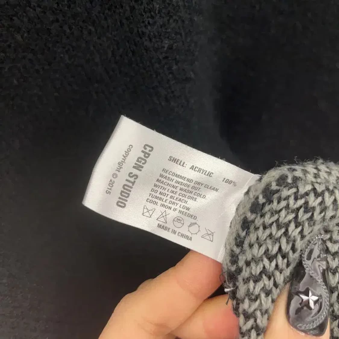 꼼파뇨 커브드 블록 스트릿 힙합 니트 집업 가디건 M C08568 상품이미지6