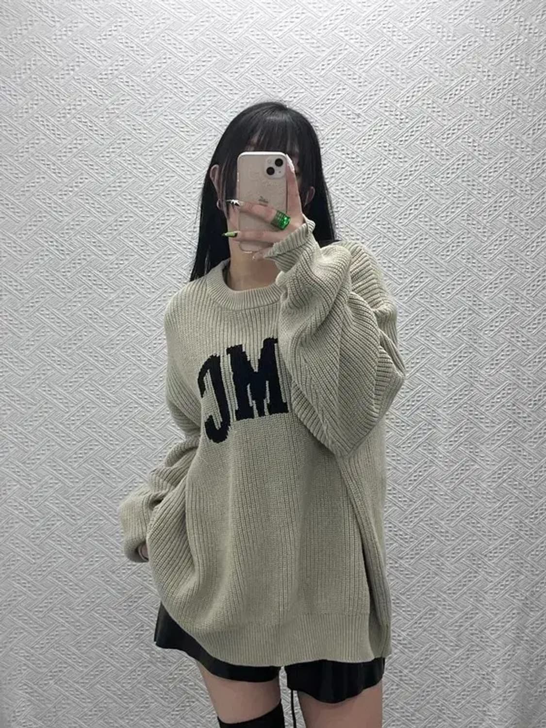 LMC 빈티지 오버핏 빅로고 뜨개 니트 2 C08580 상품이미지1