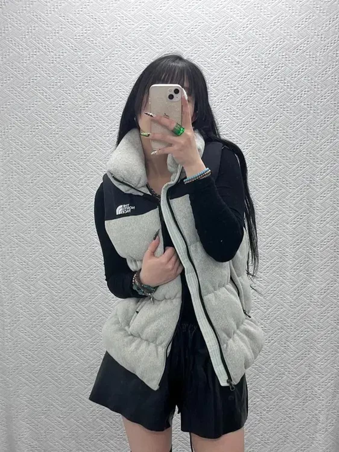 노스페이스 700 멜란지그레이 거위털 패딩 조끼 85 C08585 상품이미지1