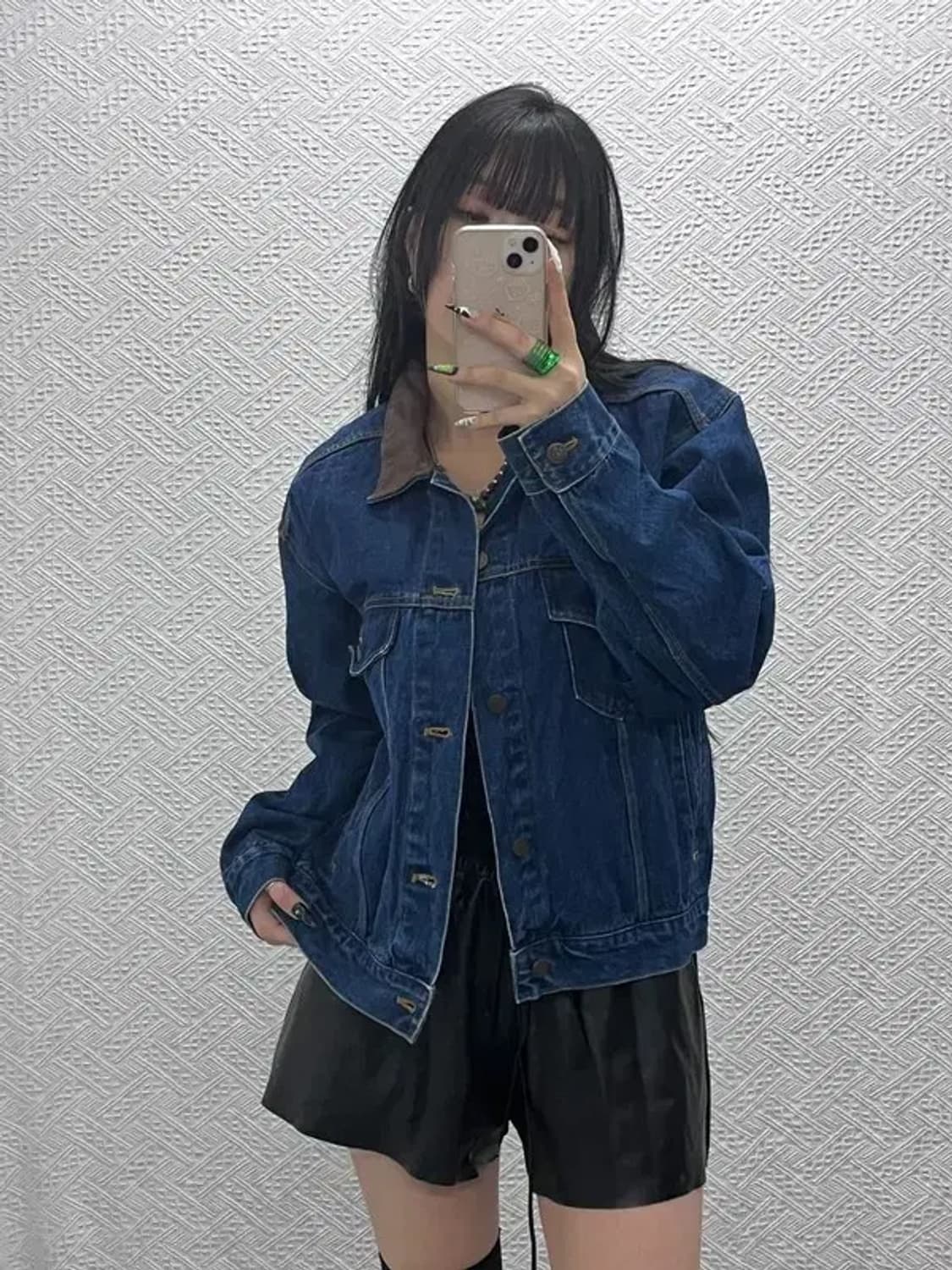 말보로 컨트리 스토어 캐주얼시크 레더카라 데님자켓 M C08564 상품이미지1