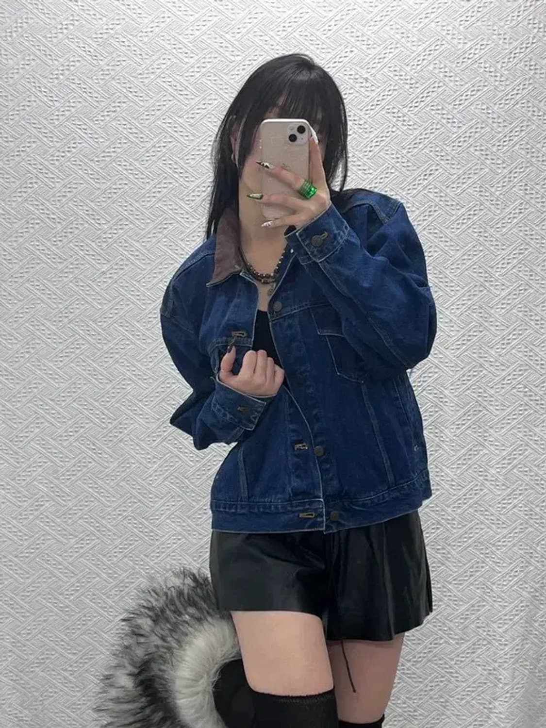 말보로 컨트리 스토어 캐주얼시크 레더카라 데님자켓 M C08564 상품이미지2