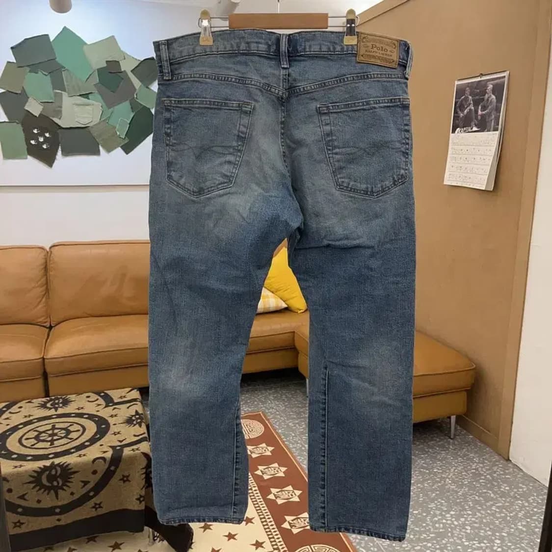 폴로 랄프로렌 빈티지 소가죽패치 워싱 데님팬츠 35인치 C08592 상품이미지4