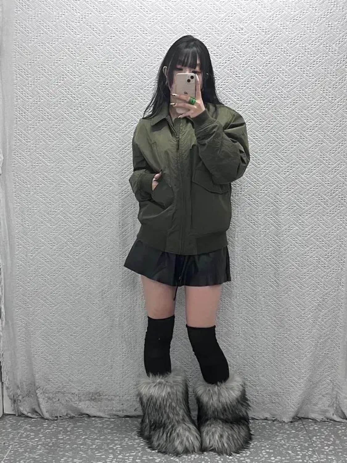 유니클로 X JW앤더슨 말차카키 패디드 블루종 항공점퍼 L C08558 상품이미지2