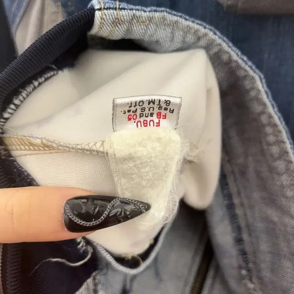 푸부 올드스쿨 레트로 Y2K 패치워크 데님 후드집업 M C08609 상품이미지6