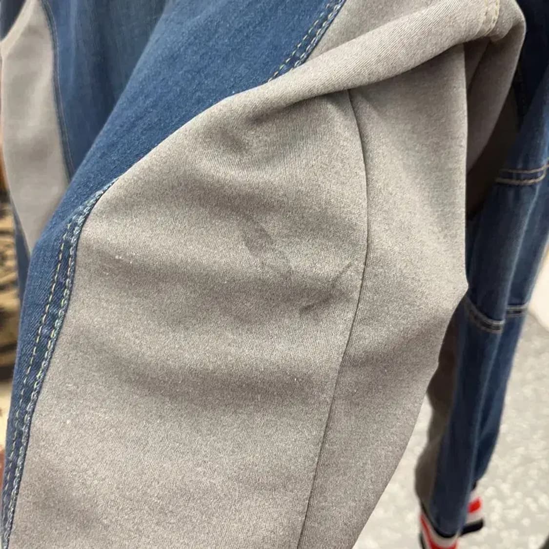 푸부 올드스쿨 레트로 Y2K 패치워크 데님 후드집업 M C08609 상품이미지7