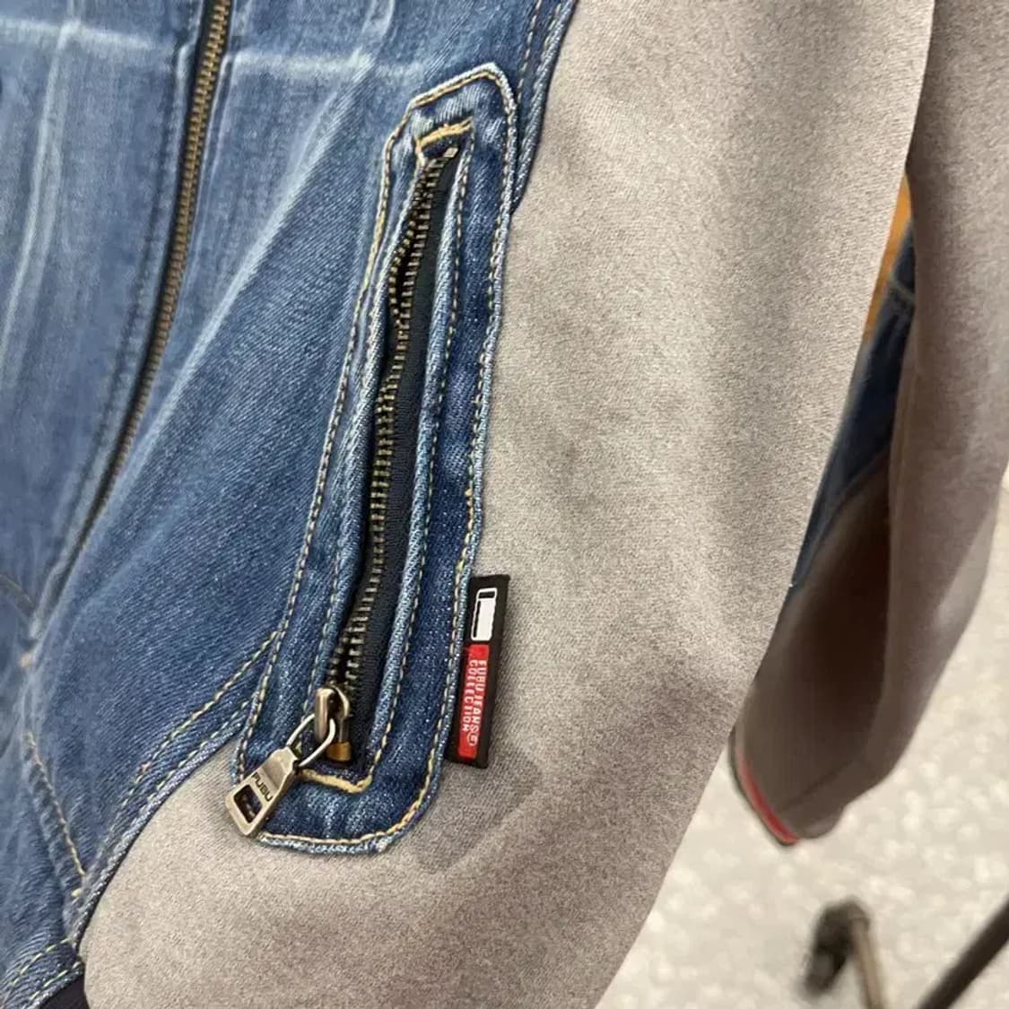 푸부 올드스쿨 레트로 Y2K 패치워크 데님 후드집업 M C08609 상품이미지8