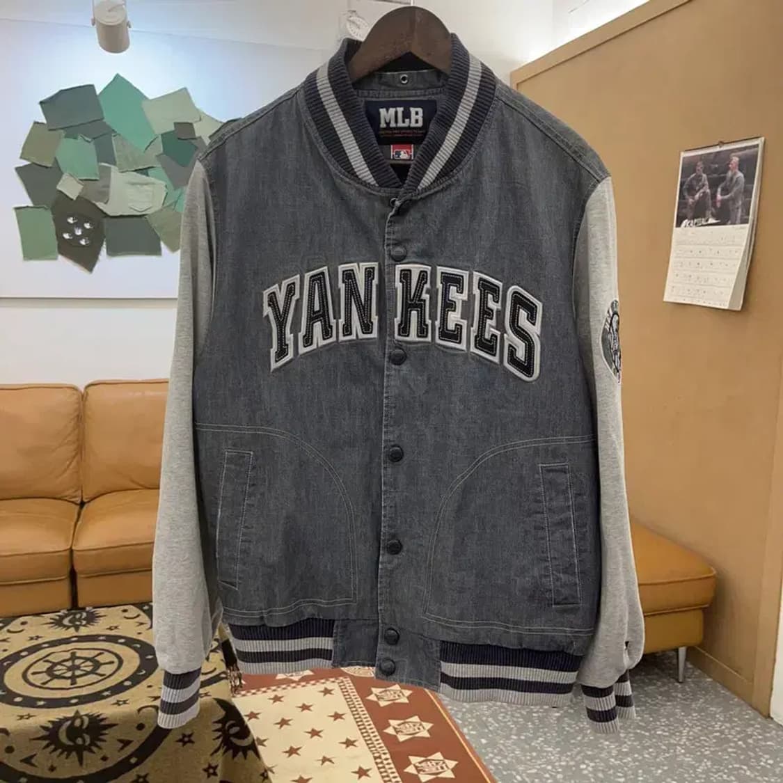 MLB 뉴욕 양키스 올드스쿨 레트로 데님 바시티 자켓 95 C08612 상품이미지3