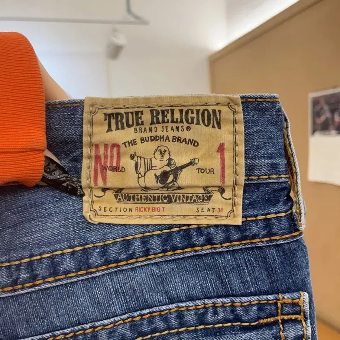 트루릴리전 리키 빅 티 캐주얼 빈티지 데님 청바지 32인치 C08626 상품이미지5