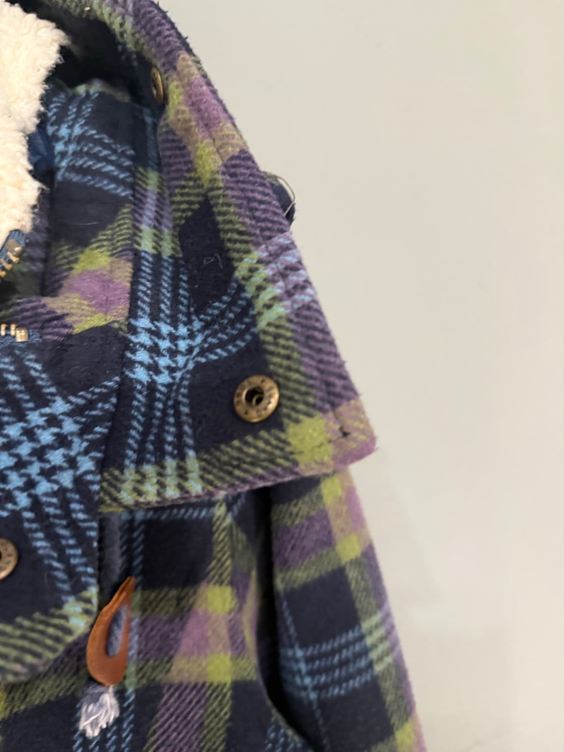 check pattern high-neck detail coat 상품이미지10