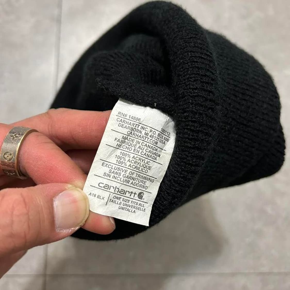 made in canada  칼하트 블랙컬러   와치캡 상품이미지2