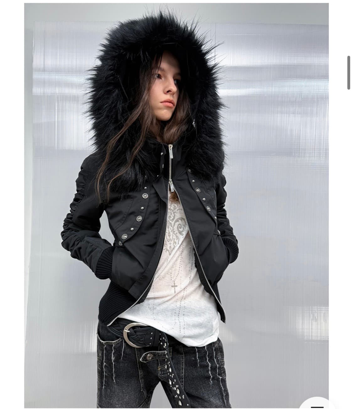 Double Punch Short-waisted fur collar j 상품이미지1