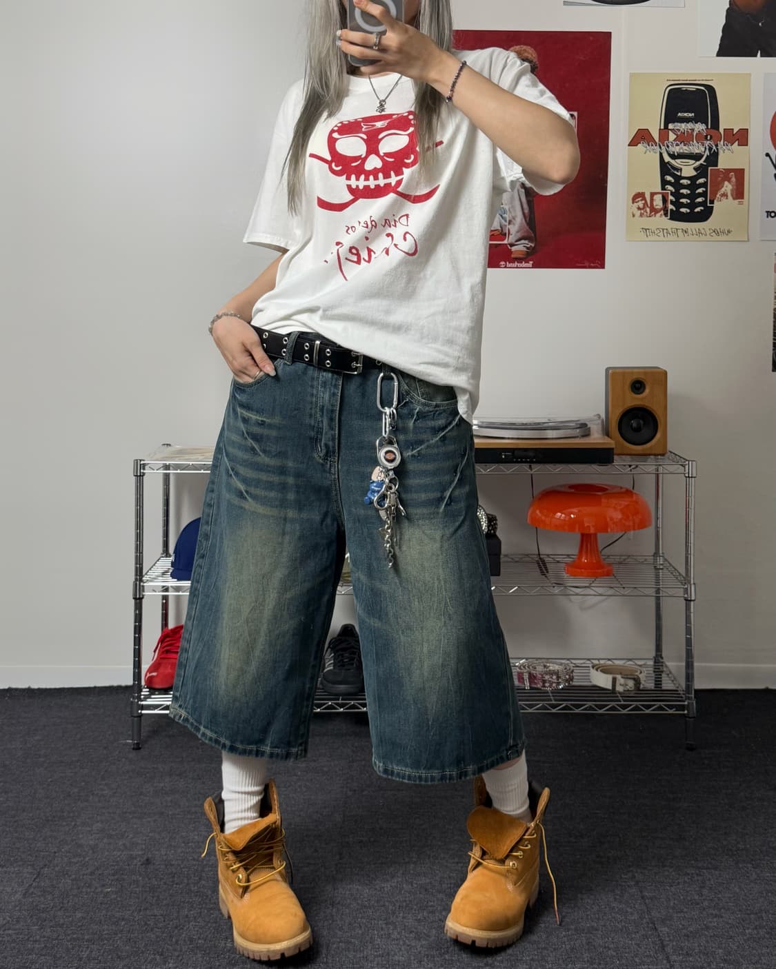 Vintage Chief 스컬 화이트 반팔 티셔츠 상품이미지5