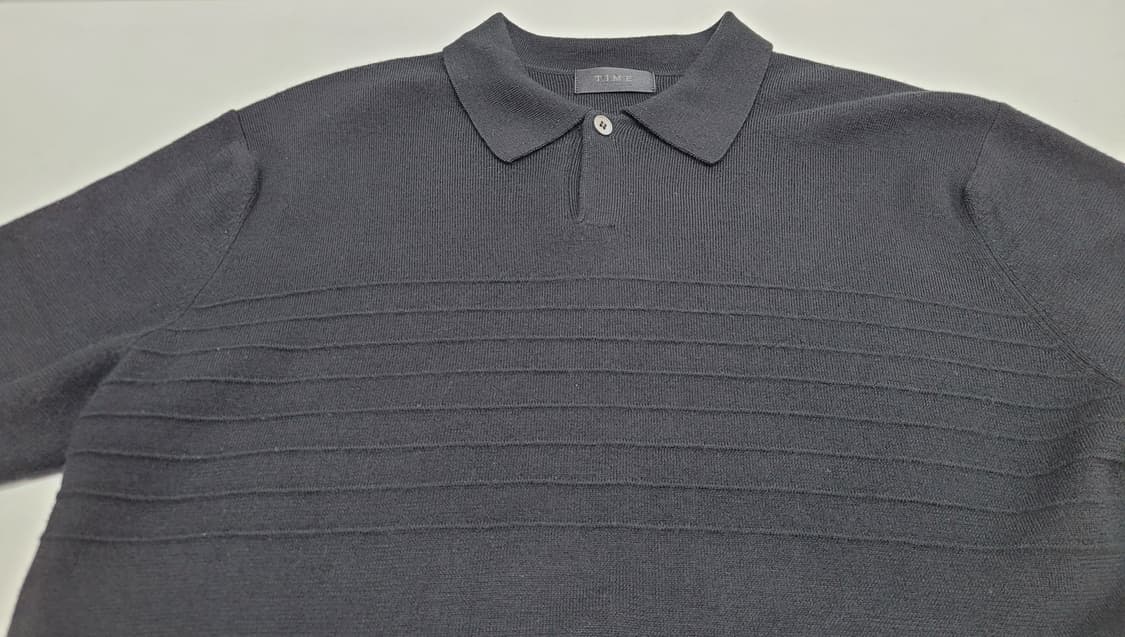 TIME 한섬 타임 옴므 반팔 카라 니트 / 남 105 블랙
 상품이미지4