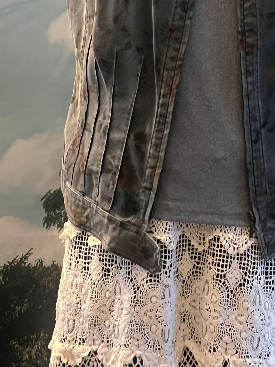 Floral Washing Cotton Charcoal Vest Char 상품이미지4