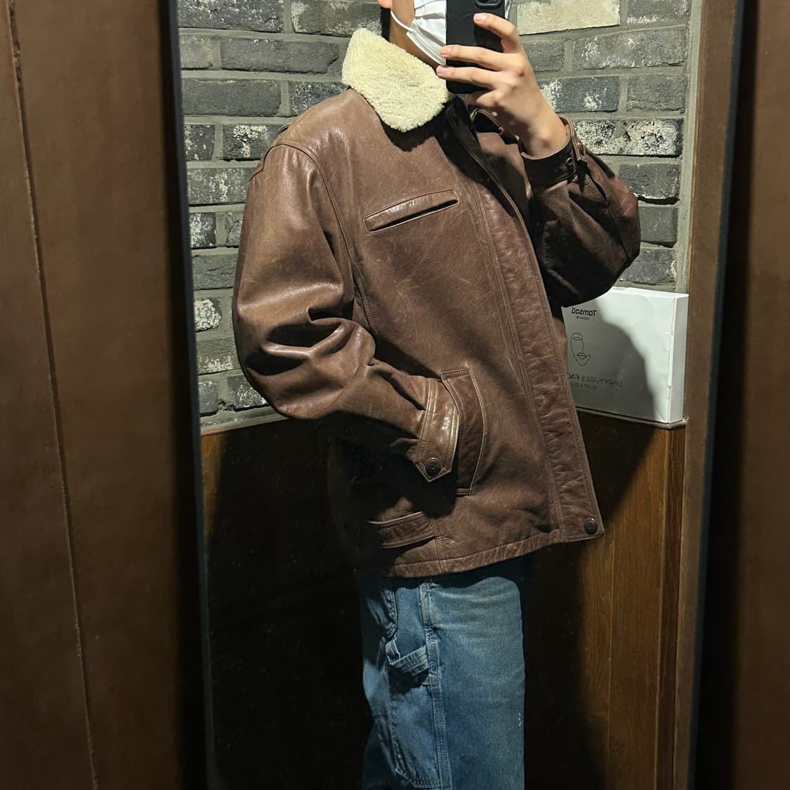 L) SOCCORSO 소가죽 무스탕 레더 자켓 상품이미지10