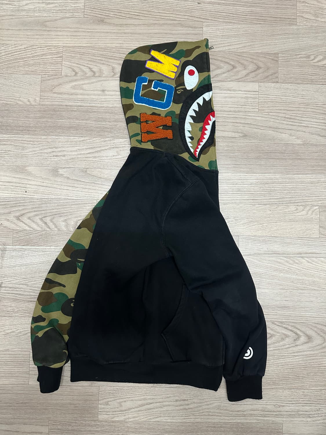 베이프 샤크 후드집업 블랙 L 상품이미지3