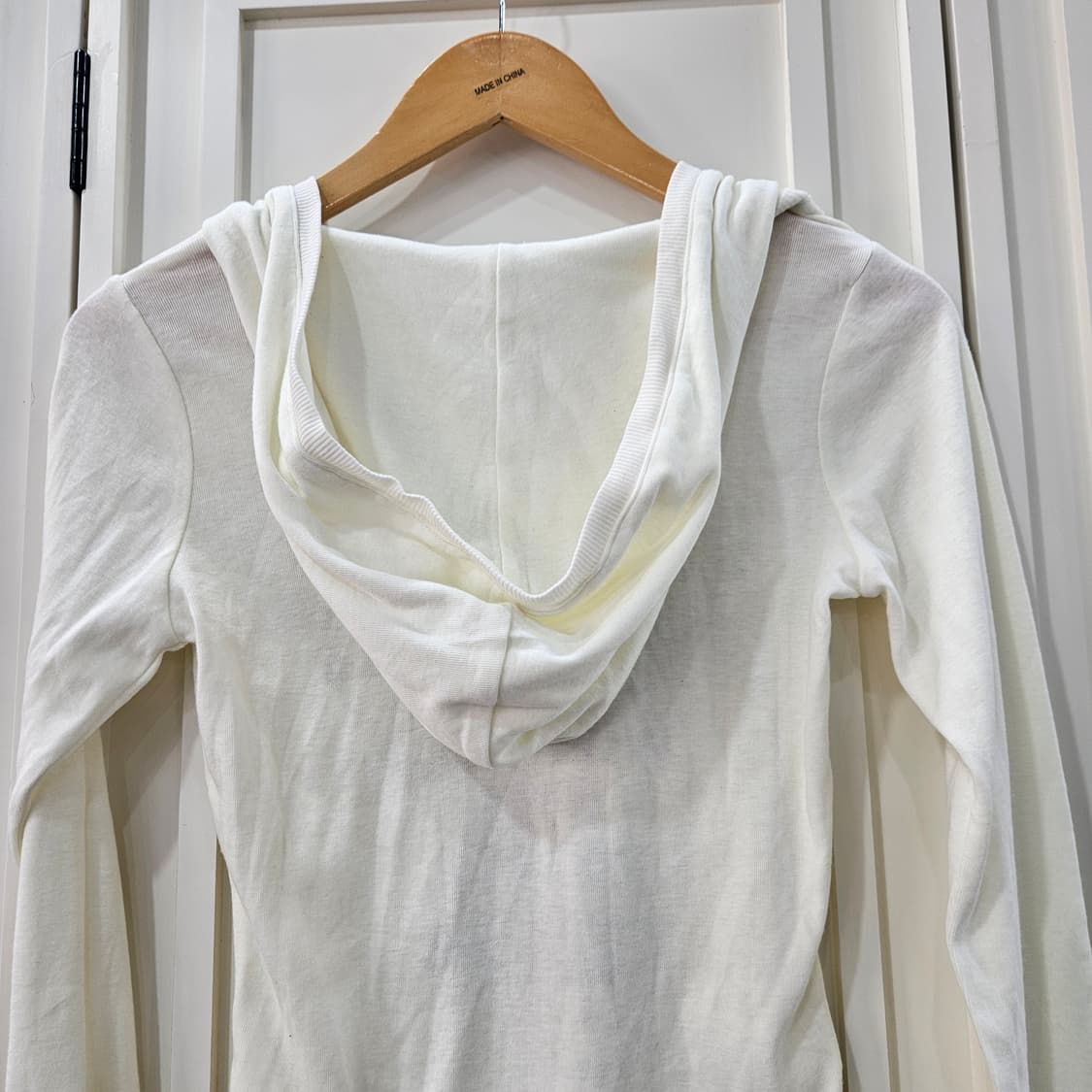 화이트 후드 롱티셔츠 프린팅 상품이미지6