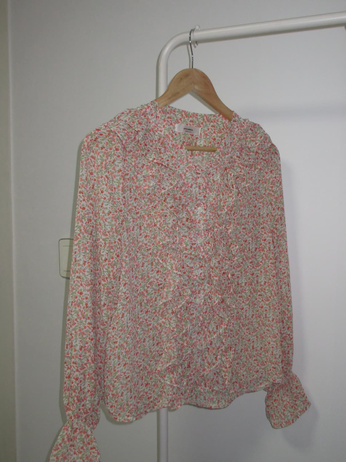 vintage flower ruffle chffon blouse 상품이미지5