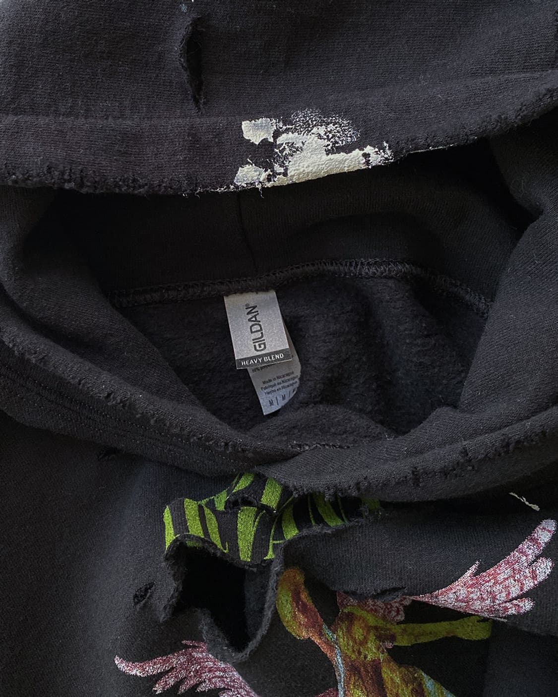 너바나 디스트로이드 페인팅 블랙 후드티 상품이미지4