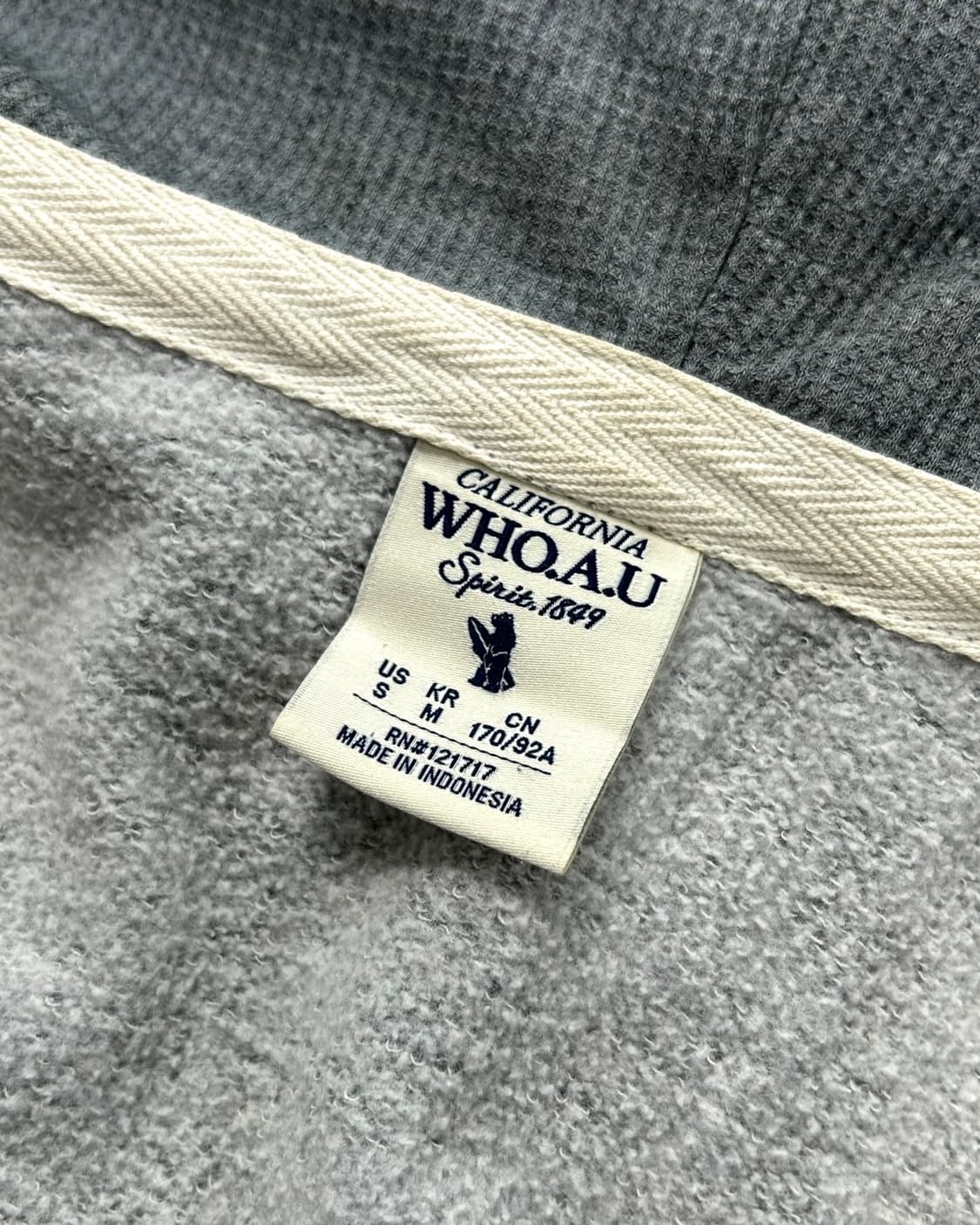  후아유 y2k 자수로고 그레이 후드집업 상품이미지8