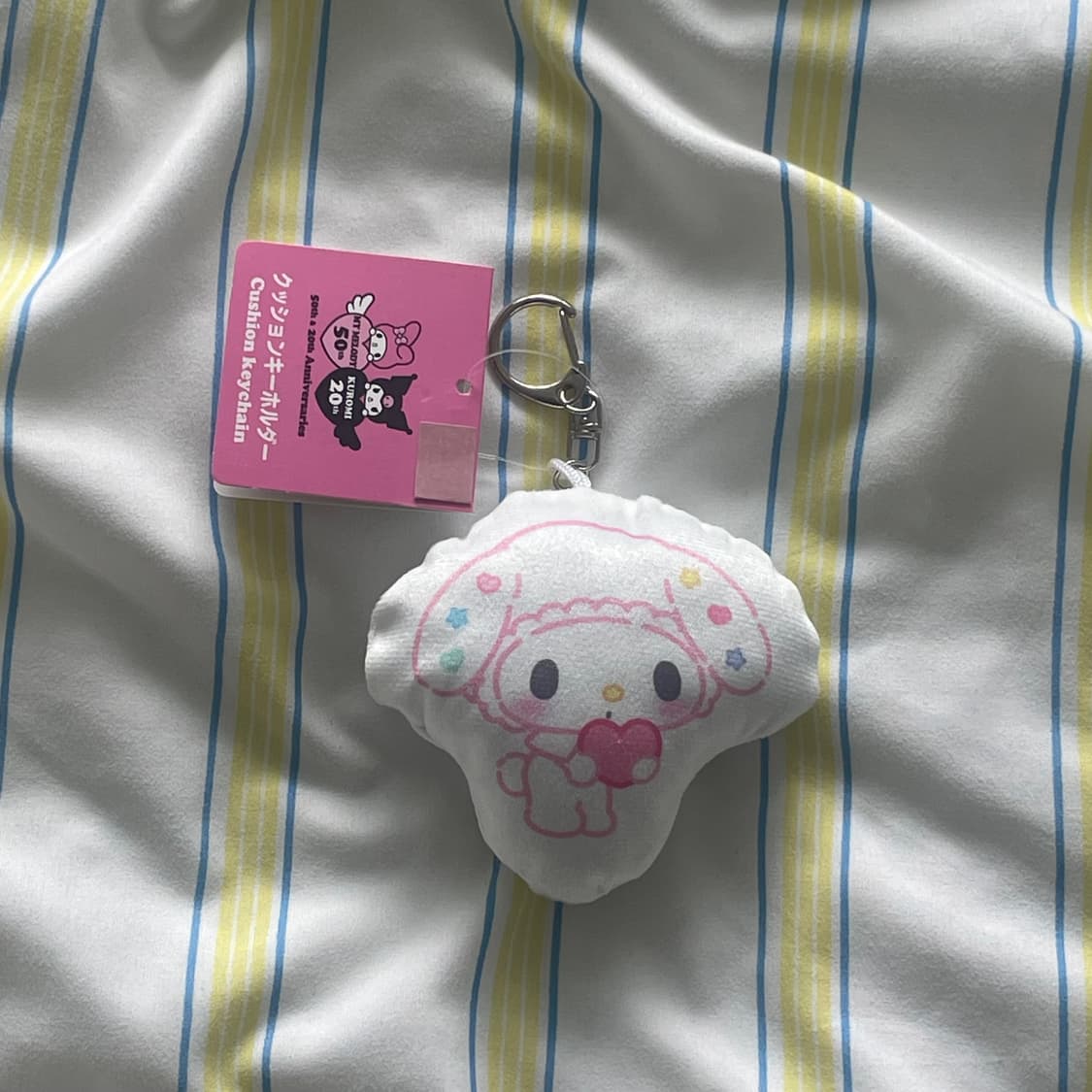 50주년 마이멜로디 화이트 쿠션 키링 상품이미지1