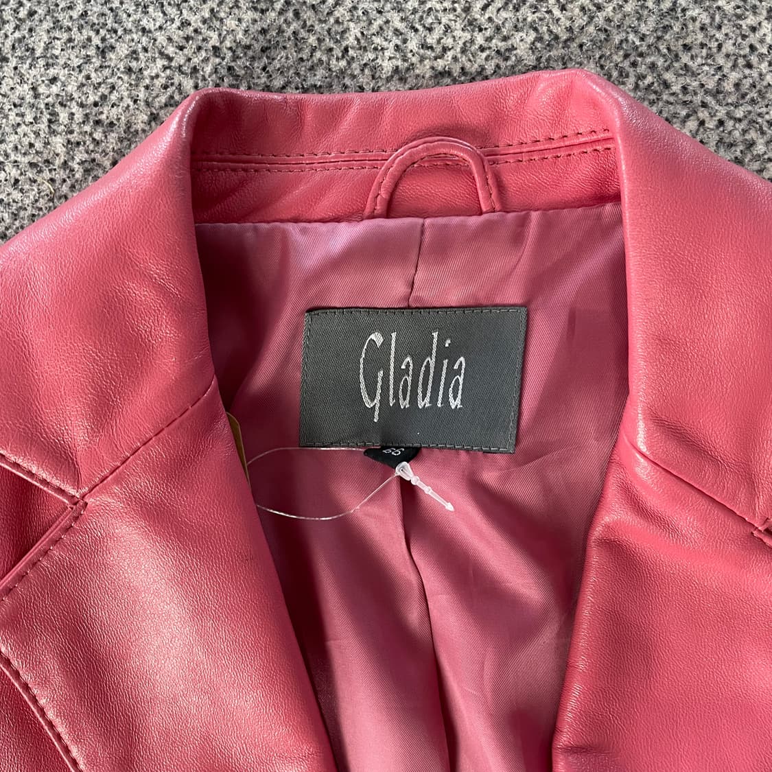 Gladia 핑크 가죽 지켓 상품이미지3