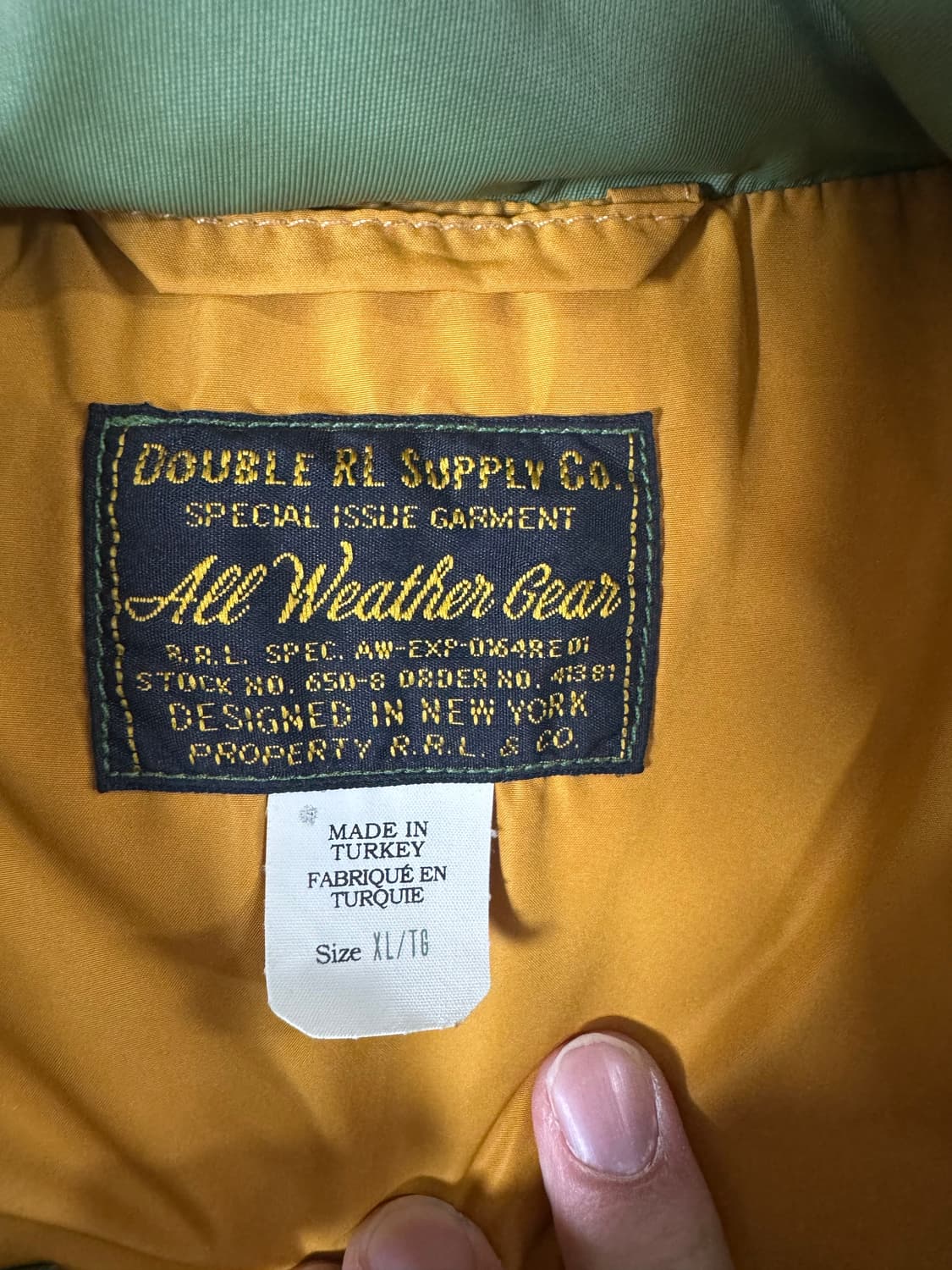 XL 더블알엘 카라코람 패딩 그린 /올리브 카키 상품이미지3