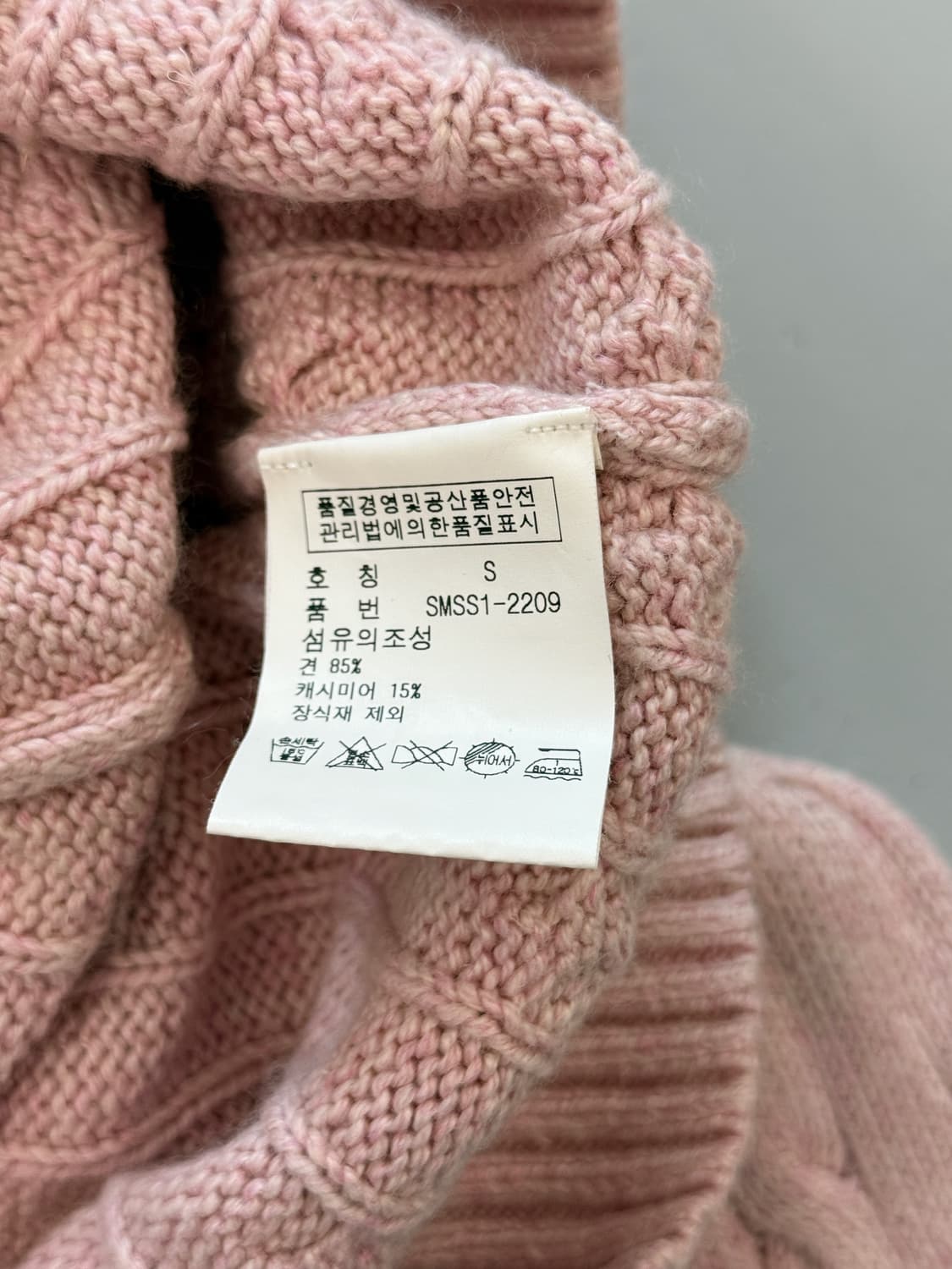 폴로 랄프로렌 루즈핏 실크 캐시미어 핑크 케이블 니트 상품이미지6