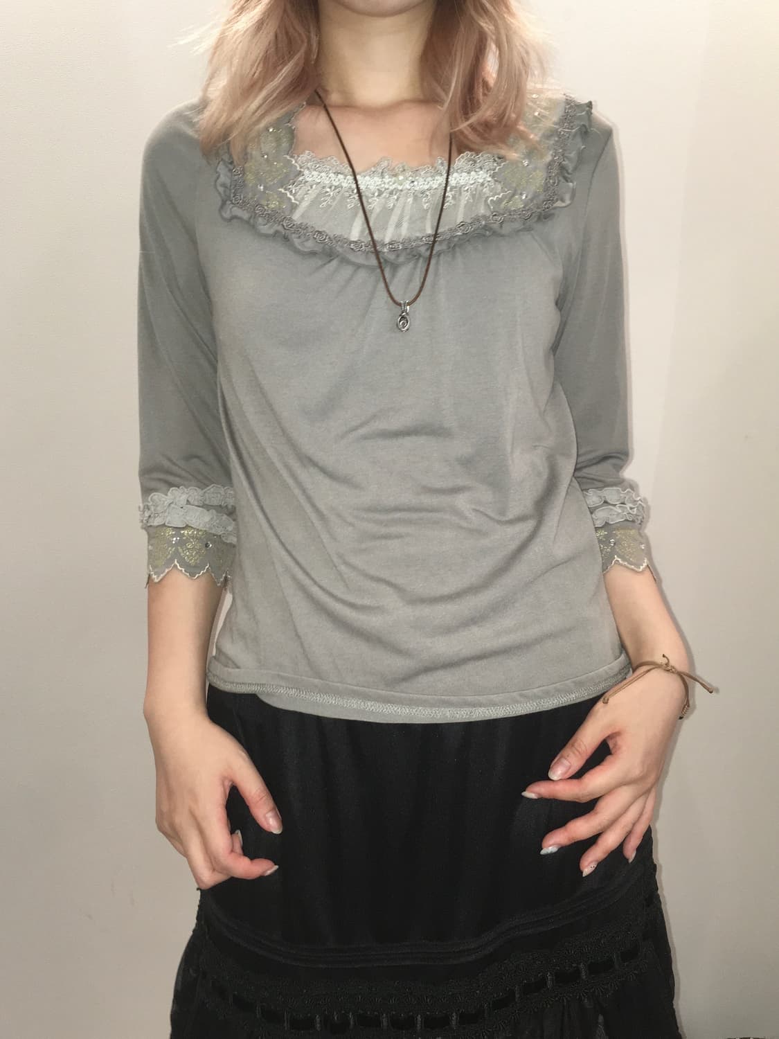 axes femme antique lace t shirt 상품이미지4