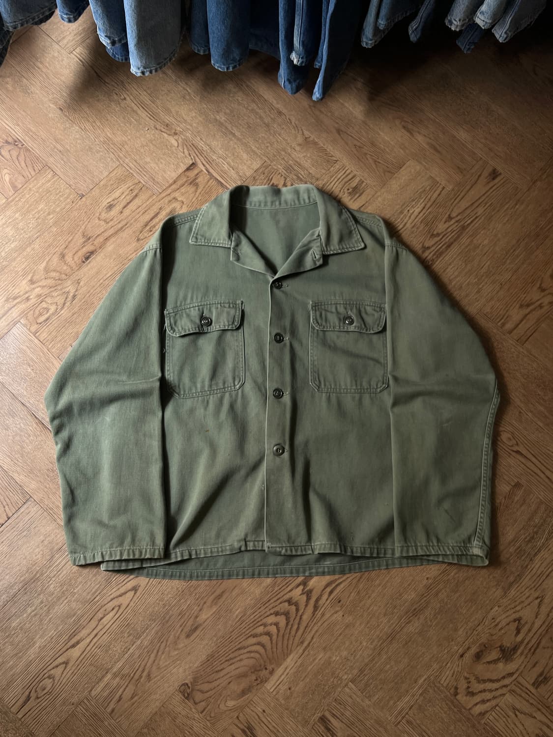 [XL]70's 오리지널 U.S ARMY OG-107 밀리터리 셔츠 상품이미지1
