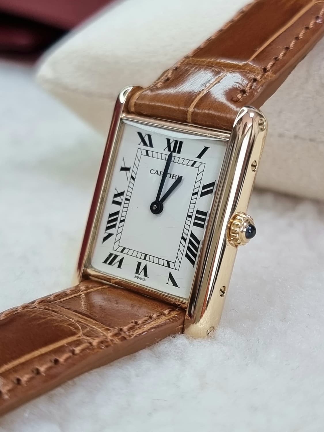 까르띠에 루이탱크 18K 골드 금통 L 라지 핀버클 시계 (남녀 공용) 상품이미지2