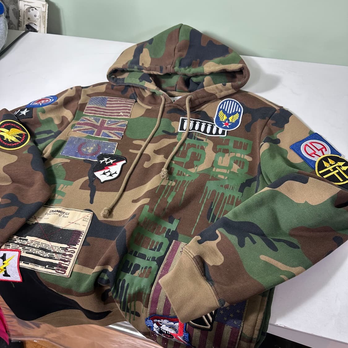 S 90 트레블 리즌 밀리터리패치 카모 스웻후드 상품이미지2