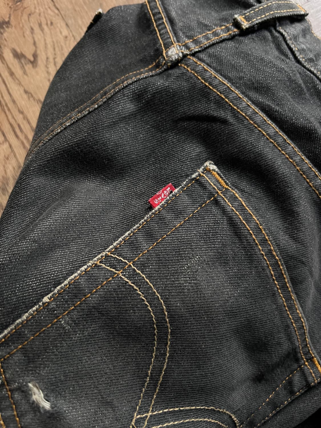 [32]00's 리바이스 501 스트레이트 흑청 데님 팬츠 상품이미지7