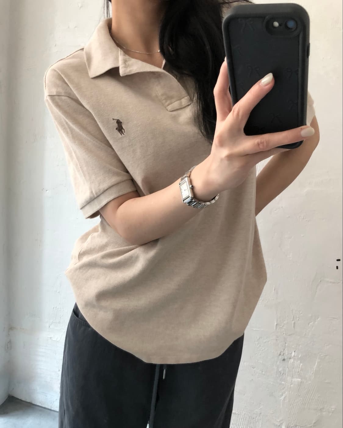 Polo 폴로 랄프로렌 QR신형 베이지컬러 PK 카라티셔츠 상품이미지1