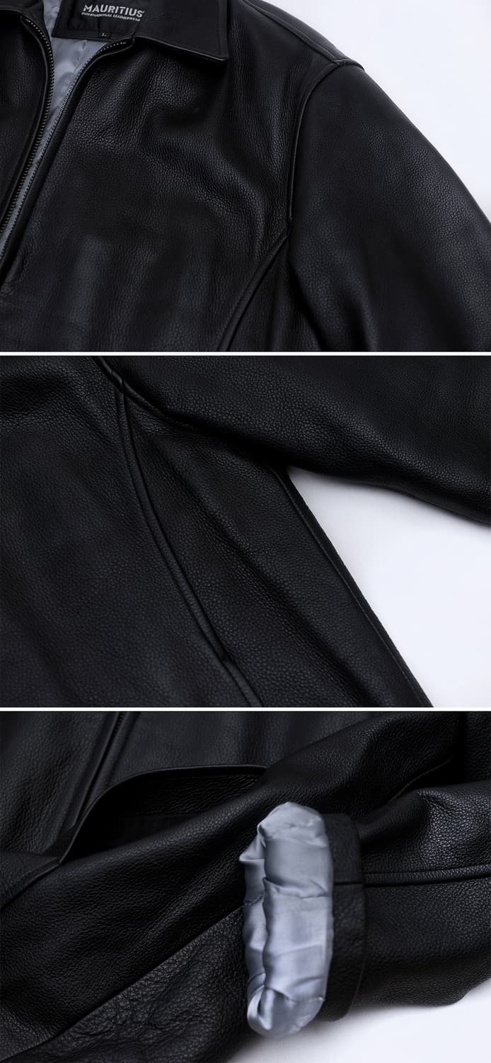 모리셔스 풀그레인 버팔로 가죽 싱글 라이더 자켓 (L / 105+) 상품이미지7