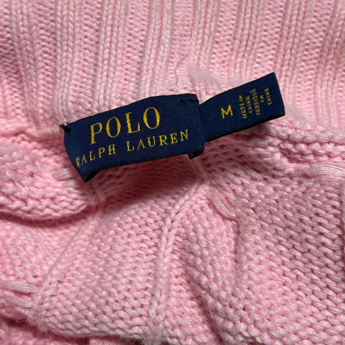 M 폴로랄프로렌 핑크 케이블 니트 집업 상품이미지4