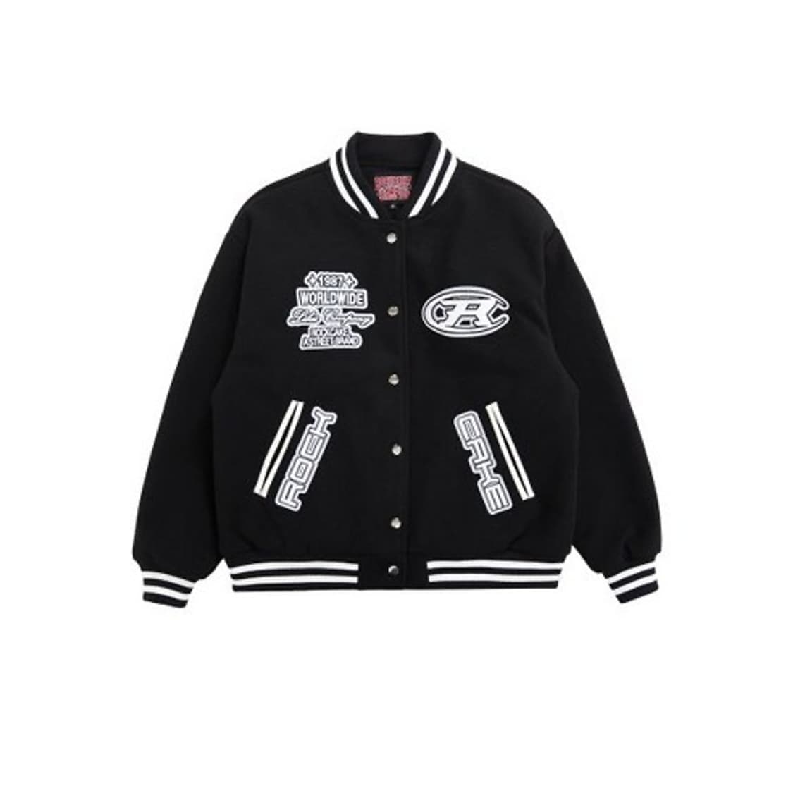 락케이크 시그니쳐 스타디움 자켓 - 블랙 M 상품이미지1