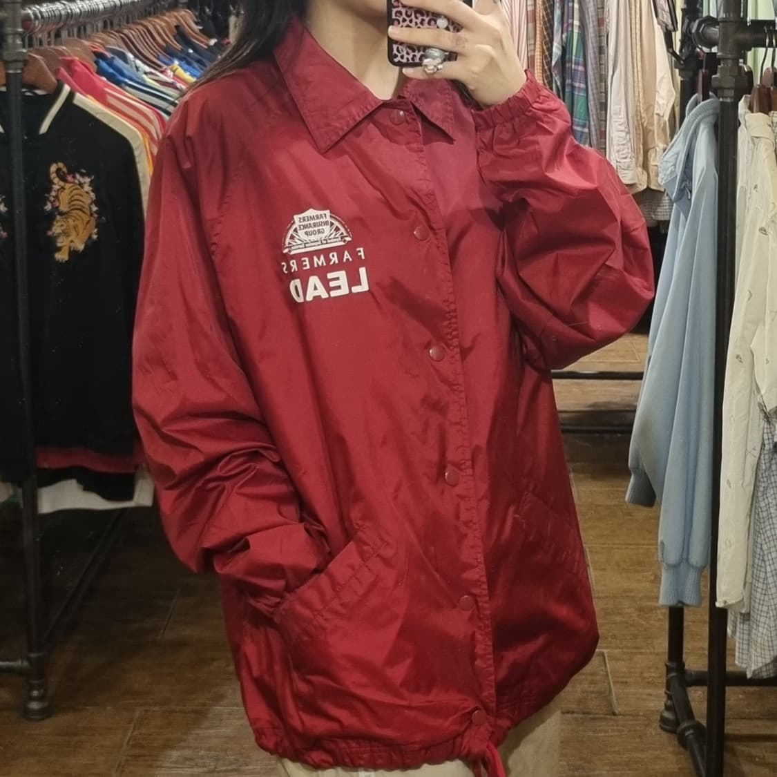 [Hi] vtg 빈티지 야구점퍼 코치자켓 레드 상품이미지2