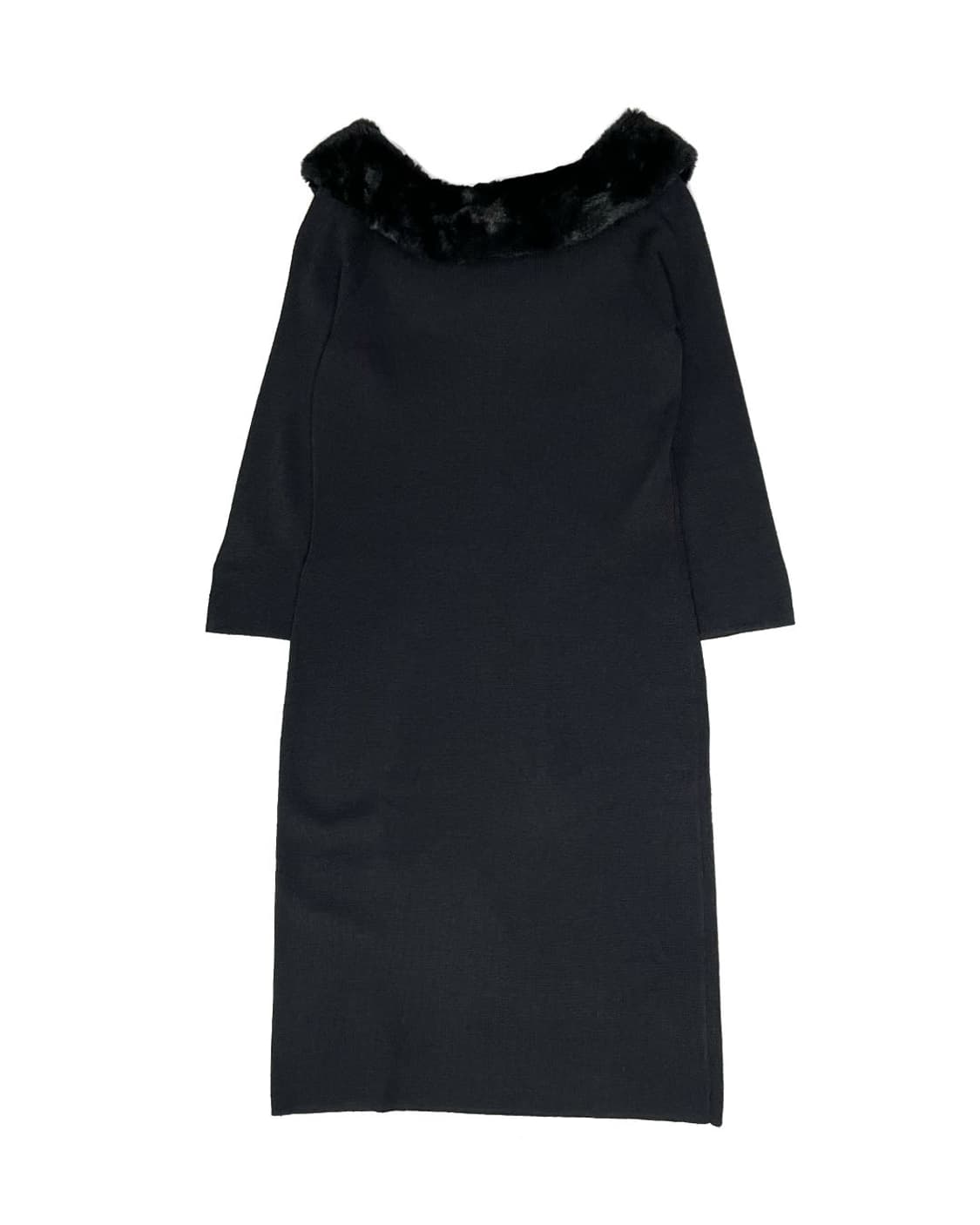 Nina Leonard 퍼 트리밍 원피스 상품이미지2