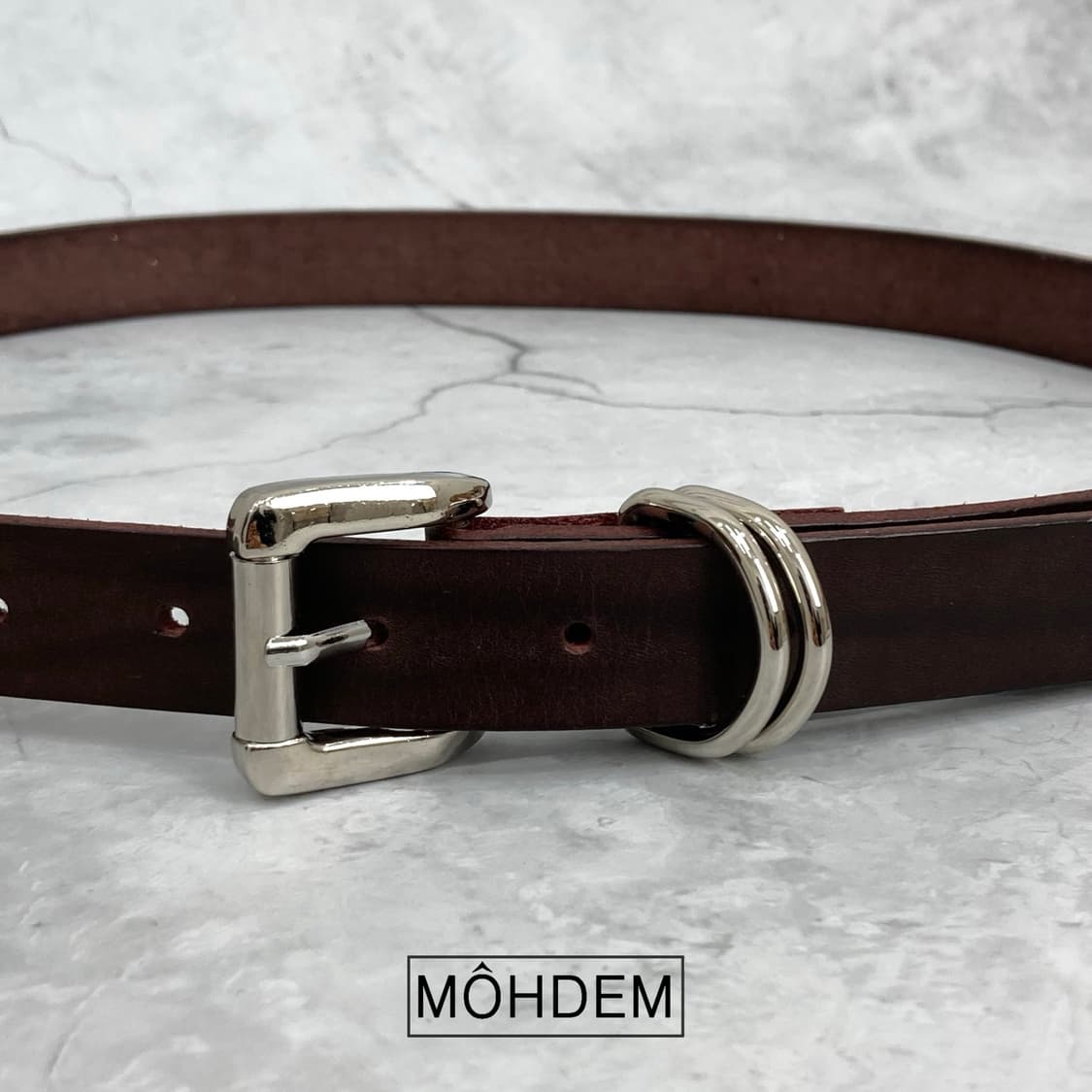 [Unisex] 락시크 스터드 웨스턴 가죽 벨트 브라운 상품이미지2