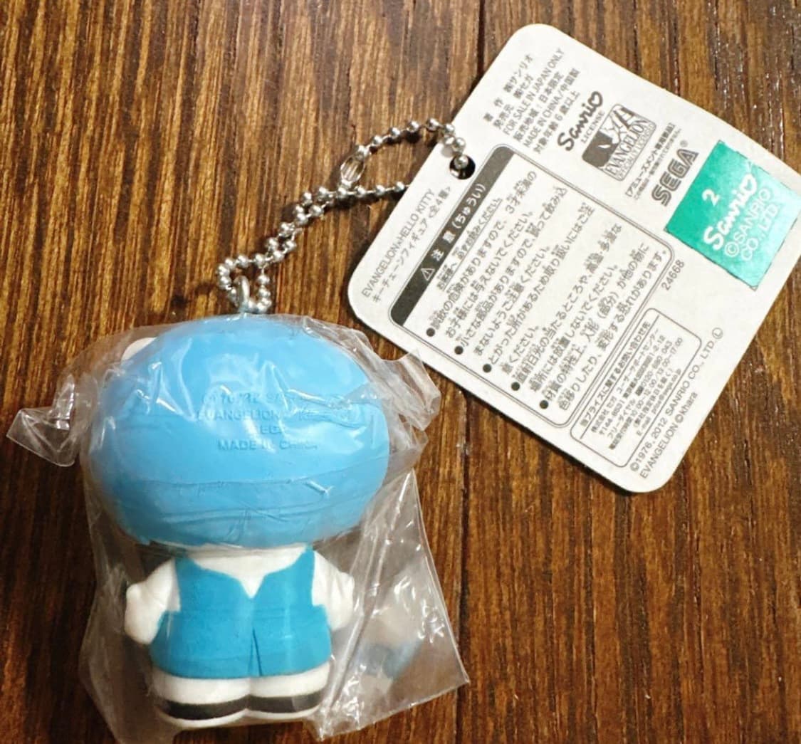 고전 에반게리온 레이 x 산리오 키티 피규어 키링 상품이미지2