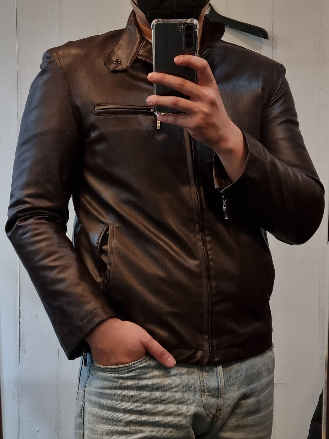 폴든 클래식 케미컬 가죽 자켓 XL 실측100 상품이미지1