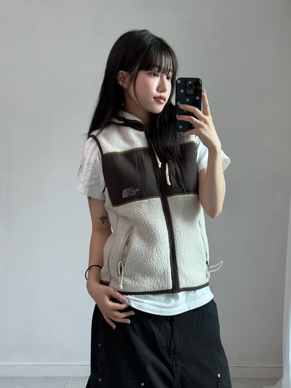 노스페이스 브라운 후리스 베스트 집업 상품이미지3