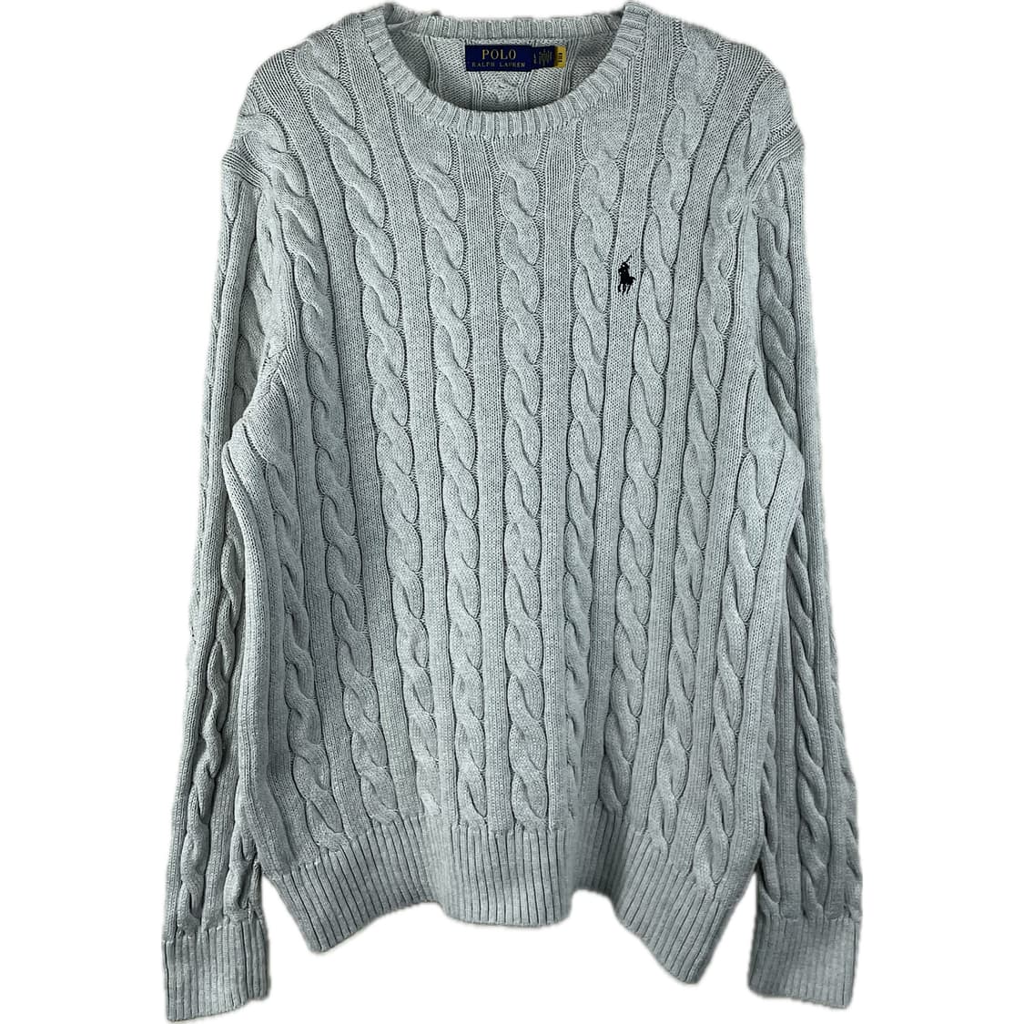 [L] 폴로 랄프로렌 코튼 케이블 꽈배기 니트 QR인증 상품이미지1