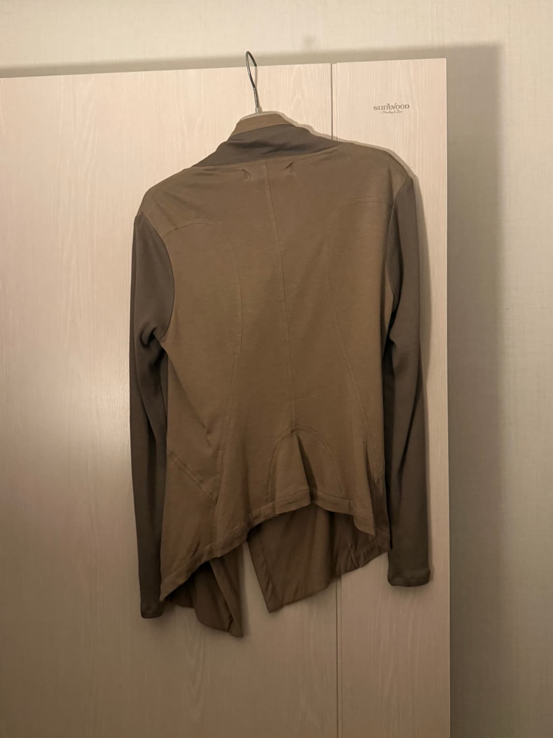 릭맛 사선 하이넥 카키 브라운  슬레이브 자켓  상품이미지5